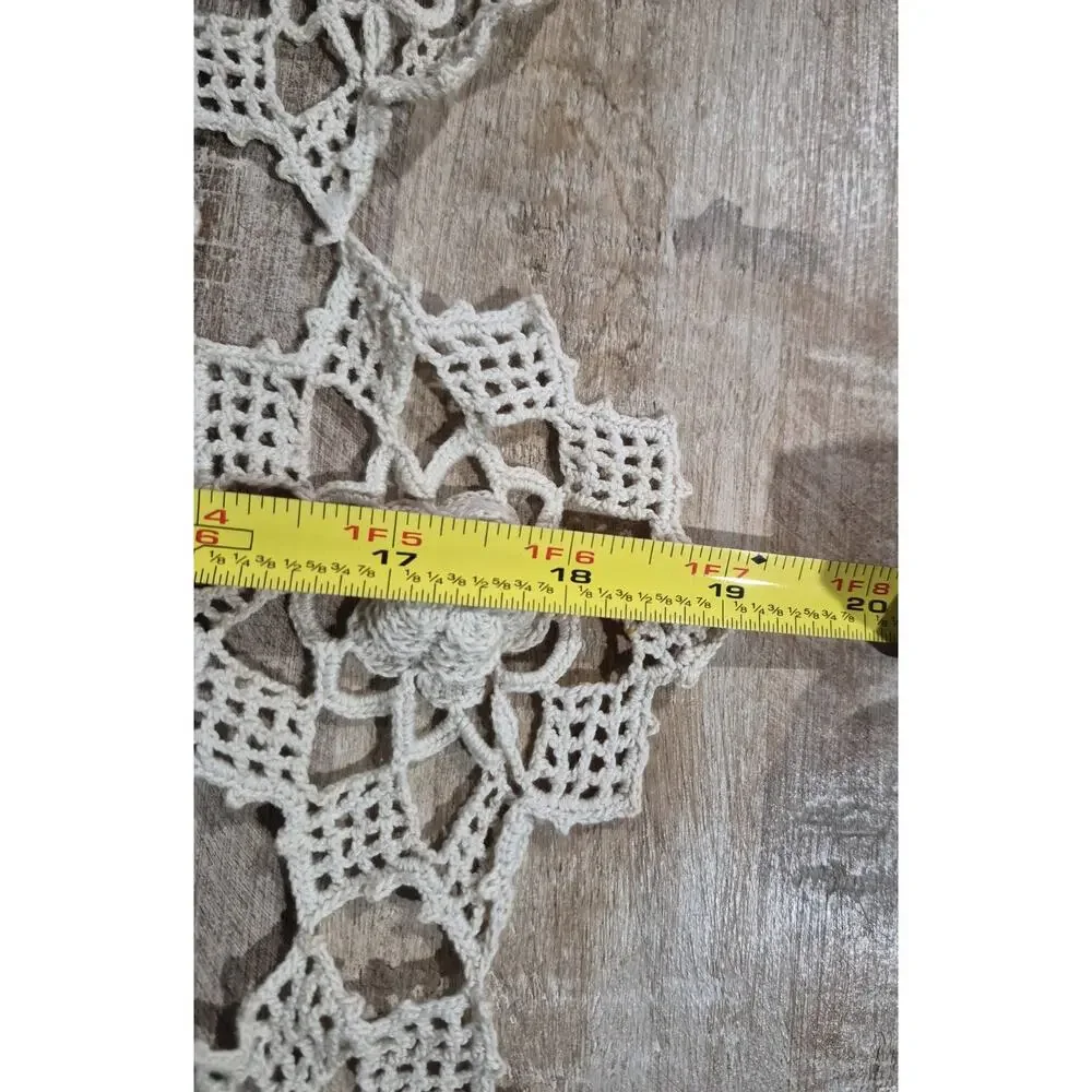 Vintage Handmade Romanian Point Lace Doily- Crochet- Needlework- Table runner